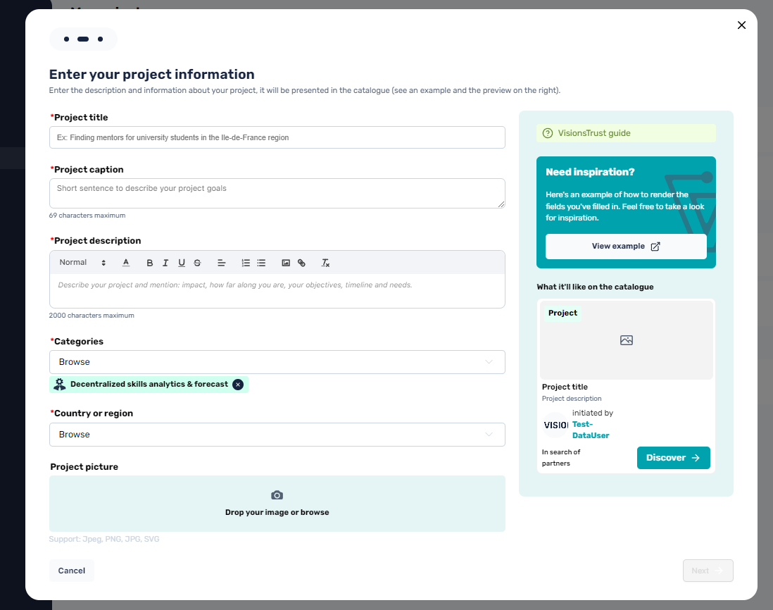 Create Project Modal